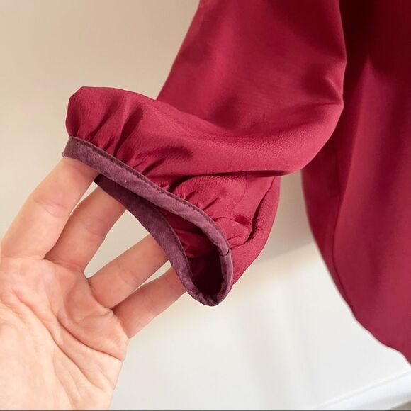 Hatch Maroon Maternity Blouse Top Small - Picture 5 of 9